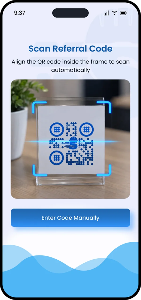 Scanning a referral QR code